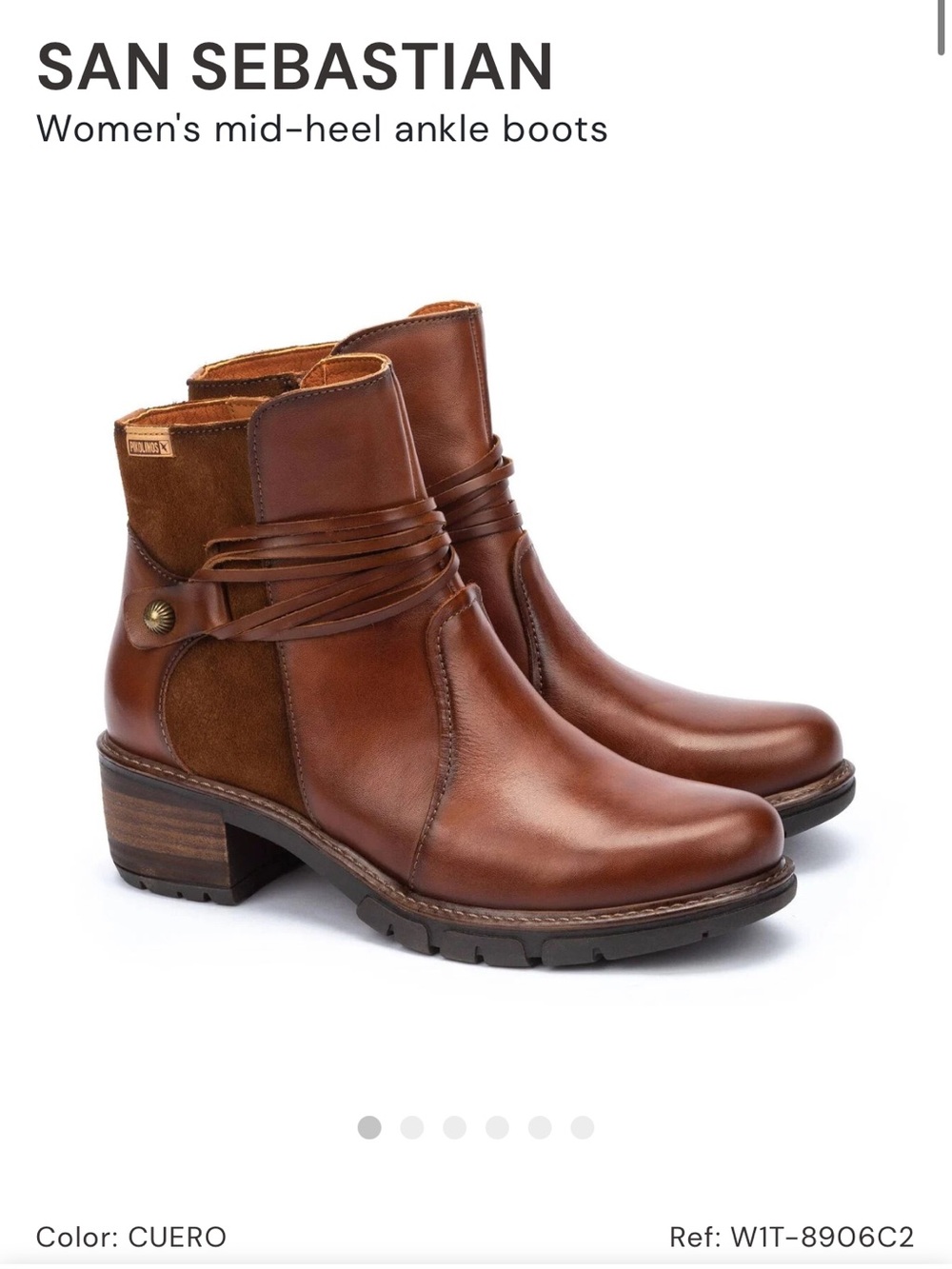 PIKOLINOS Cuero Leather Mid-Heel Ankle Boots